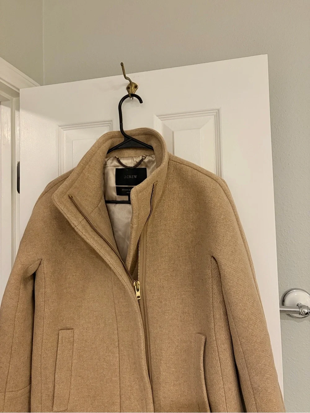 J.Crew Stadium Cloth Cocoon Nello Gori City Coat Camel 2 Petite